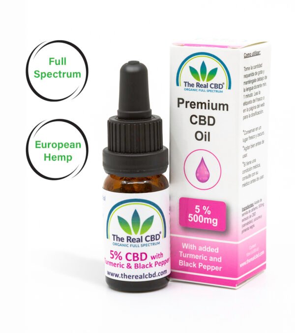 Óleo de CBD 5% - Cúrcuma e Pimenta Preta